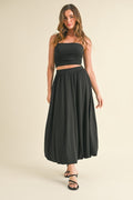 CROP TOP WITH BALLOON MAXI SKIRT