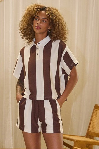Mocha Stripe Short