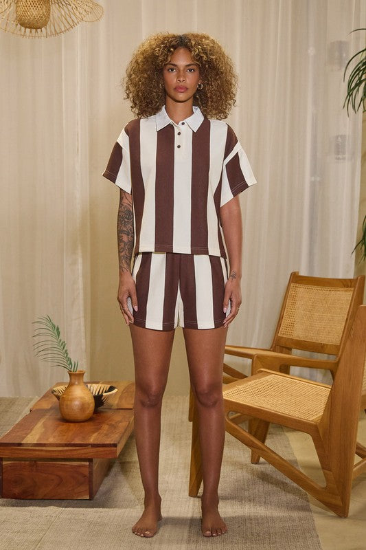 STRIPED SHORT SET