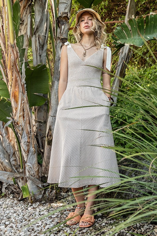 Linen Striped Dress