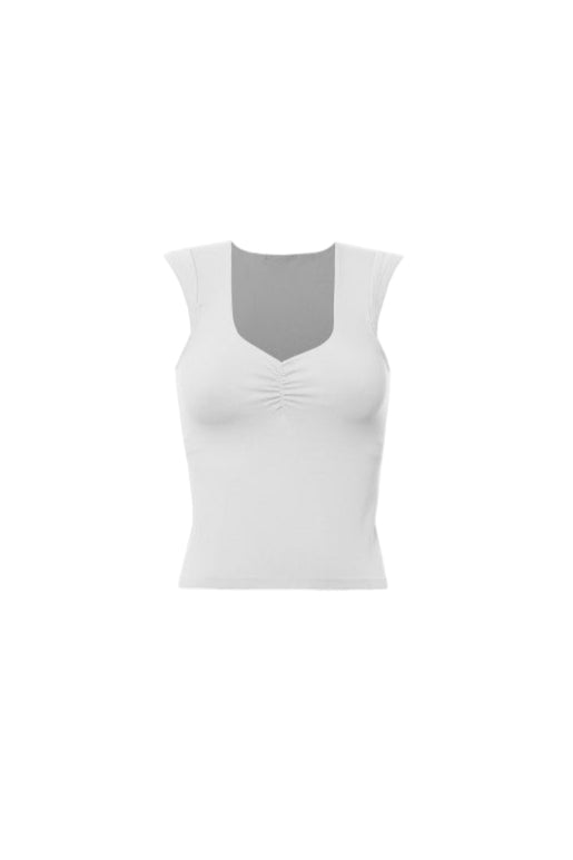 WHITE FITTED TEE