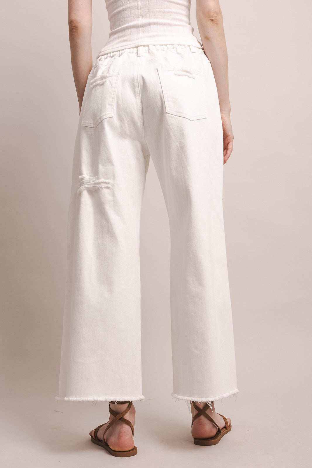 Distressed Wide Leg Pants