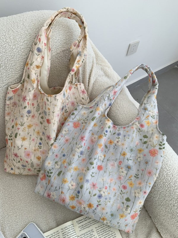 Floral Tote Bag - Off White