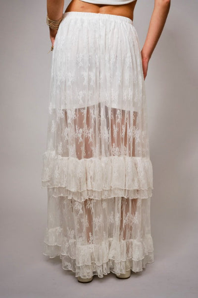 SHEER LACE MAXI SKIRT
