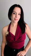 DRAPE HALTER TOP