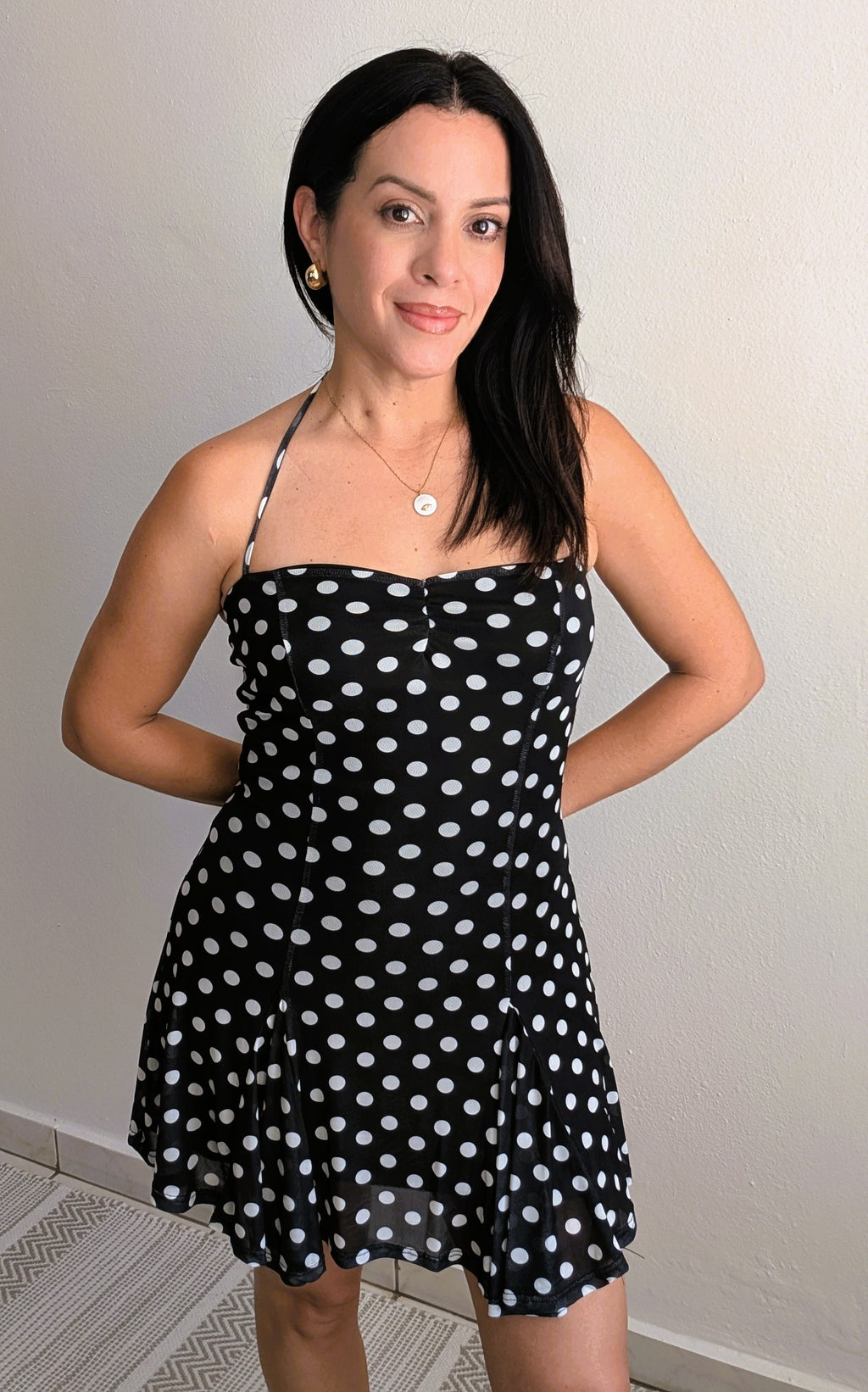 POLKA DOT HALTER DRESS