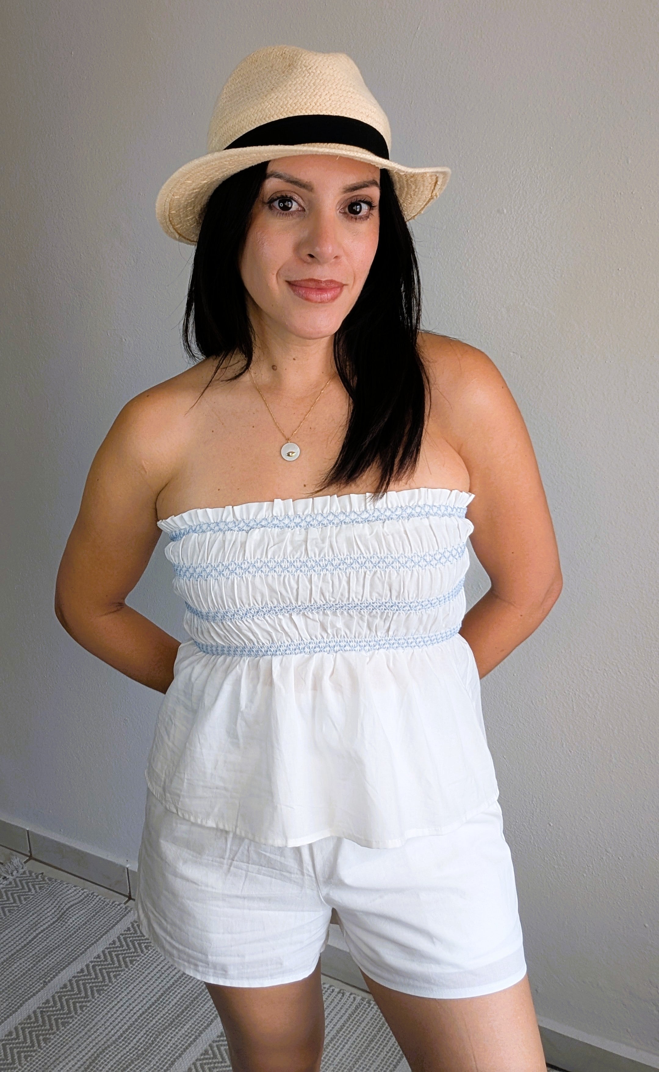 SARAH SMOCKING DETAIL WOVEN SET