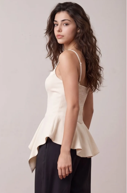 Ivory Peplum Top
