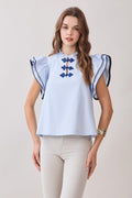 Sky Ruffle Top