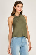 Olive Halter Top