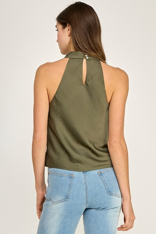 Olive Halter Top