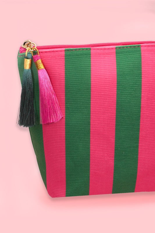 Resort Stripe Pouch – Fuchsia Green