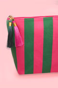 Resort Stripe Pouch – Fuchsia Green