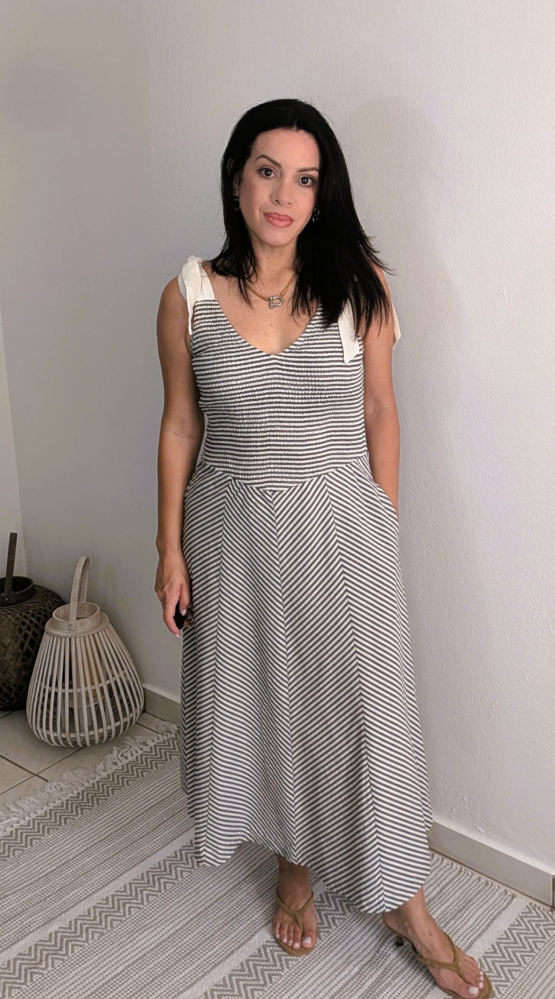 Linen Striped Dress